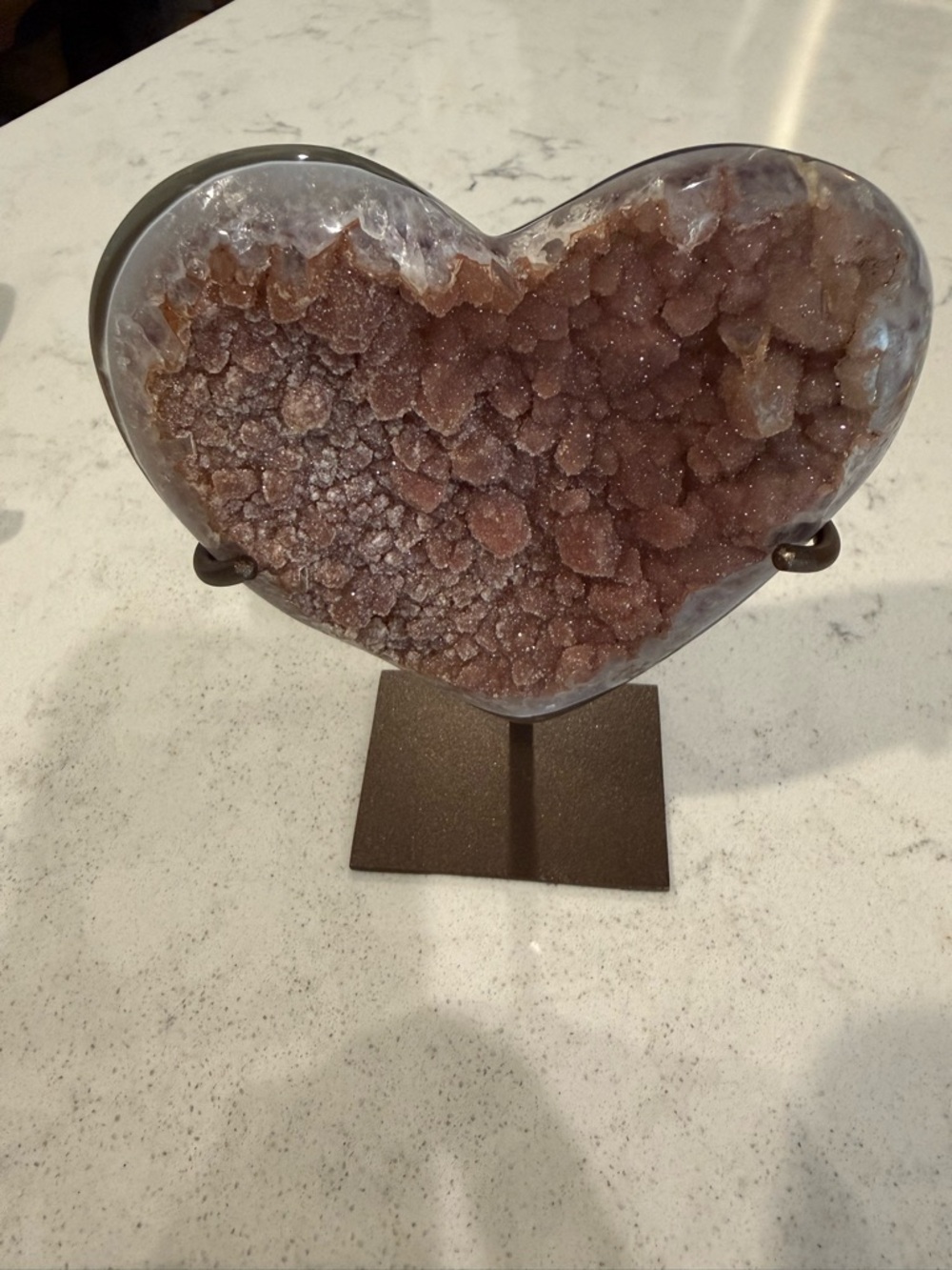 Pink Agate Heart